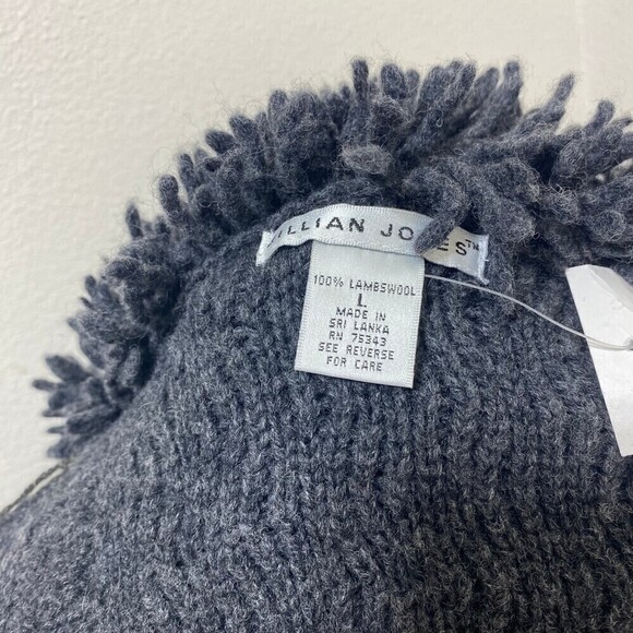 Jillian Jones Vintage Womens Heavy Lambswool Black Cardigan Size Large - Picture 7 of 7